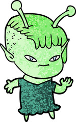 cute cartoon alien girl