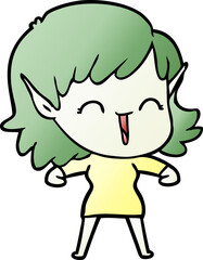 cartoon elf girl