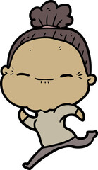 cartoon peaceful old woman