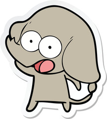 sticker of a cute cartoon elephant