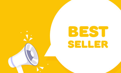 Best seller. Flat, yellow, best seller banner. Vector illustration.