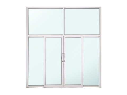 Front doors, glass doors, aluminum doors of shops and offices. isolated PNG transparent