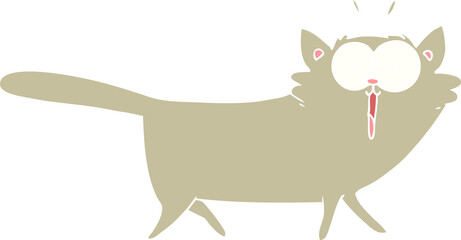 flat color style cartoon cat