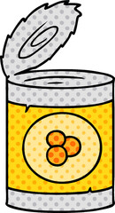 hand drawn cartoon doodle of a can of peaches