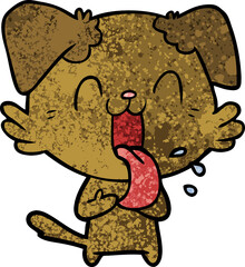 cartoon panting dog
