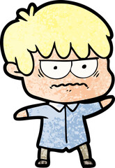 annoyed cartoon boy