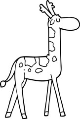 line drawing cartoon funny giraffe