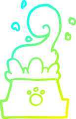 cold gradient line drawing of a bowl of dog food