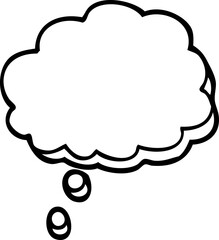 black and white cartoon mind bubble