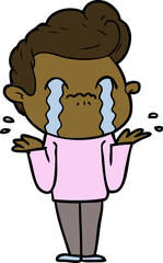cartoon man crying