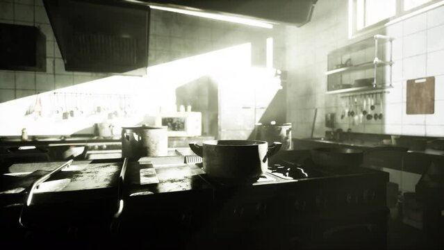 old kitchen of abandoned house