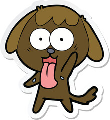 sticker of a cute cartoon dog