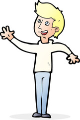 cartoon man waving