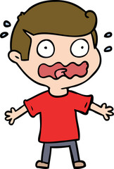 cartoon man totally stressed out