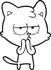 bored cartoon cat