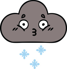 cute cartoon of a storm snow cloud