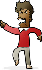 Fototapeta premium cartoon frightened man pointing
