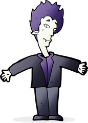cartoon happy vampire
