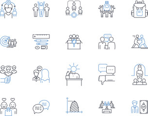 Advocacy and Representation line icons collection. Voice, Influence, Empowerment, Support, Justice, Equality, Representation vector and linear illustration. Activism,Protection,Lobbying outline signs