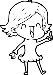 cartoon happy woman