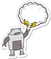 sticker of a cartoon robot