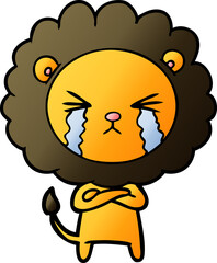 cartoon crying lion