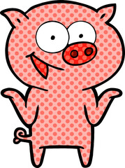 cartoon pig with no worries