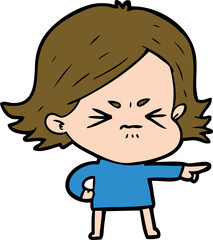 cartoon angry girl