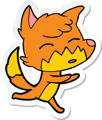 sticker of a cartoon fox