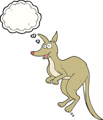 freehand drawn thought bubble cartoon kangaroo