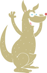 flat color illustration of kangaroo