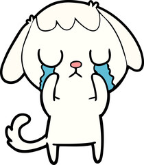 cute cartoon dog crying