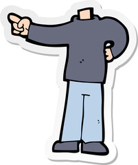 sticker of a cartoon pointing body
