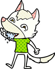 cartoon hungry wolf