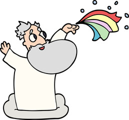 cartoon doodle god on cloud