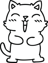 line drawing quirky cartoon cat