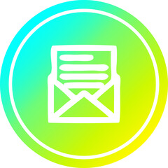 envelope letter circular icon with cool gradient finish