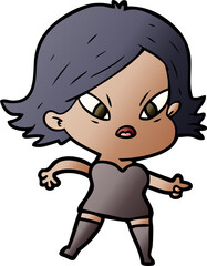 cartoon stressed woman