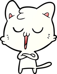 Fototapeta premium cartoon cat singing