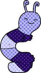 cartoon happy caterpillar