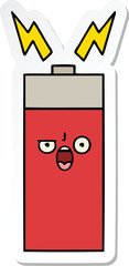 sticker of a cute cartoon battery