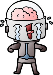 cartoon crying robot