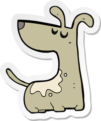 sticker of a cartoon happy dog