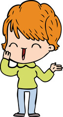 cartoon laughing woman