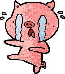 crying pig cartoon