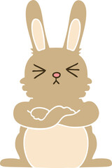 hand drawn quirky cartoon rabbit