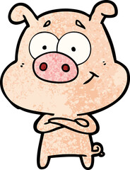 Obraz premium happy cartoon pig