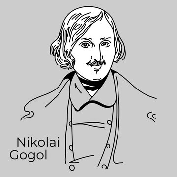 Nikolai Gogol was a Russian prose writer, playwright, critic, and publicist, recognized as one of the classics of Russian literature. Vector.