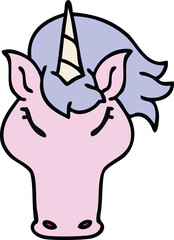 hand drawn quirky cartoon unicorn
