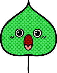 comic book style cartoon of a expressional leaf